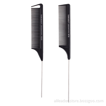 Carbon Fiber Stain Steel Teasing Pin Tail Comb